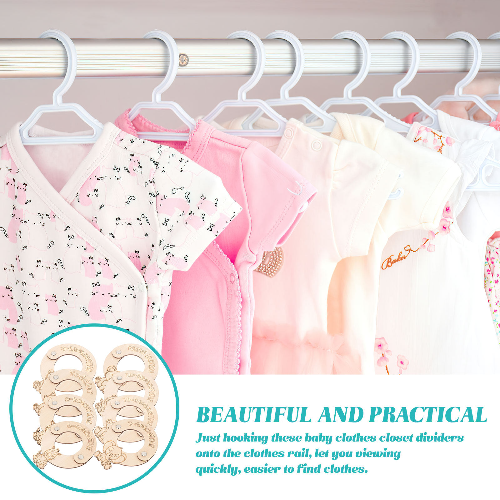 Baby Clothing Wardrobe - 8 قطع فواصل مقاسات ملابس الأطفال