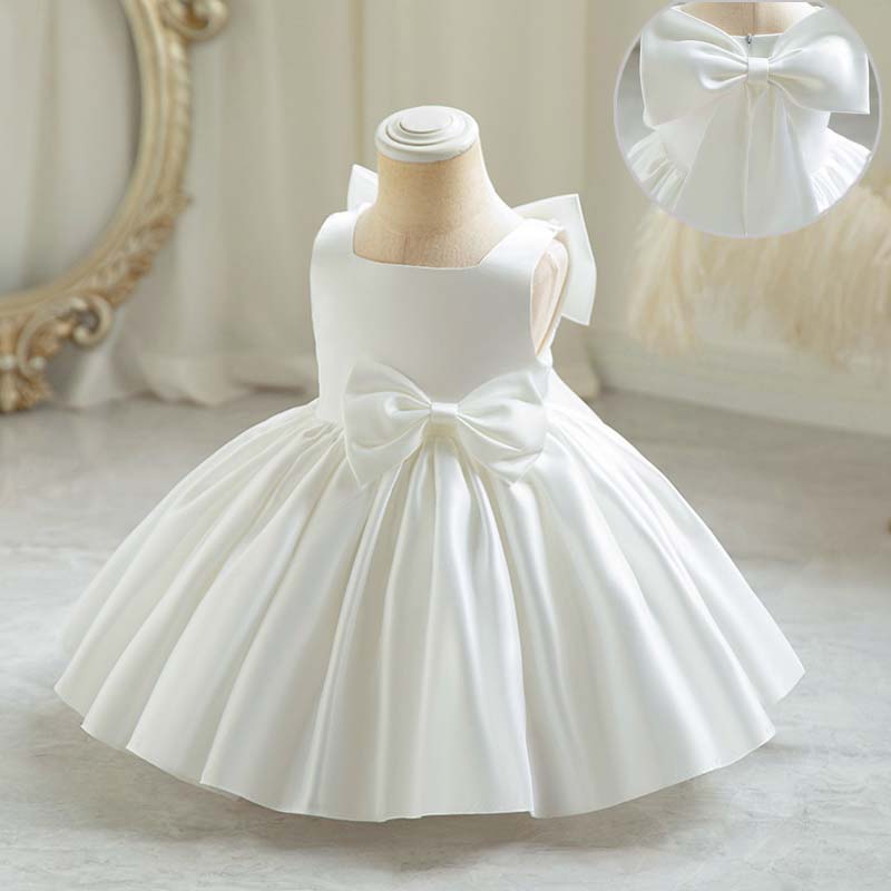 Baby Clothing 1 Year Old - فستان حفلات للفتيات الصغيرات بفيونكة كبيرة