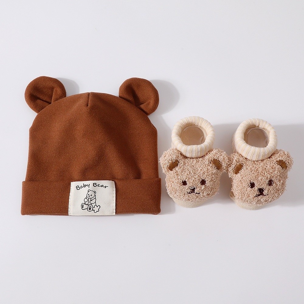 طقم من قطعتين: قبعة وجوارب قطن - مراجعة Baby Hat Beanie وسعره