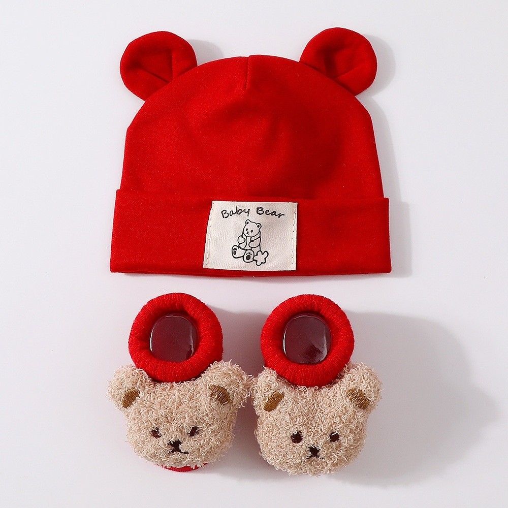 طقم من قطعتين: قبعة وجوارب قطن - مراجعة Baby Hat Beanie وسعره