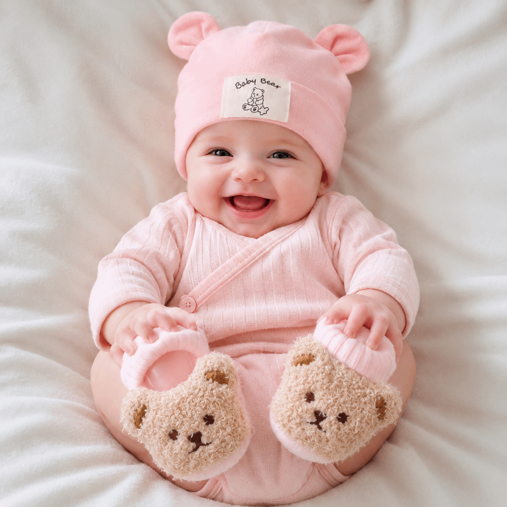 طقم من قطعتين: قبعة وجوارب قطن - مراجعة Baby Hat Beanie وسعره